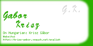 gabor krisz business card