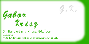 gabor krisz business card